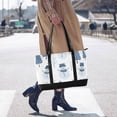 thumbnail image 4 of FORMRS Canvas Laptop Tote Bag for Women with 15.6" Computer Compartments Shoulder Handbag, White Snowman, 4 of 7