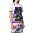 thumbnail image 4 of Mobile Suit Gundam Adjustable Bib Apron, Waterdrop Resistant Aprons with 2 Pockets Cooking Kitchen Aprons for Women Men Chef, 4 of 8