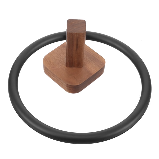 Toallero de madera con aro para toallas de mano, organizador de toallas y paños de cocina, toallero para baño