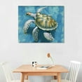 thumbnail image 2 of TIAOTIAOHOU Bathroom Wall Decor Sea Turtle Print on Canvas Wall Art for Bedroom Kitchen Blue Coastal Room Decorations Art Work on Blue, 2 of 4