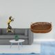 thumbnail image 2 of Estatua de caballo, figura de escritorio, escultura de animal de resina, bandeja de almacenamiento tejida a mano, bandeja de servir de ratán con asa,, 2 of 8