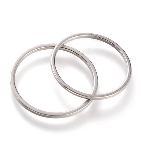 Non-Tarnish 304 Stainless Steel Plain Band Rings Stainless Steel color 1mm US Size 7~7 3/4(17.3~17.9mm)