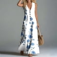 thumbnail image 5 of Dresses for Women Summer Casual Printed Dress Sleeveless Tank Dress Beach V-neck Sundress Dresses Long Dress, 5 of 7