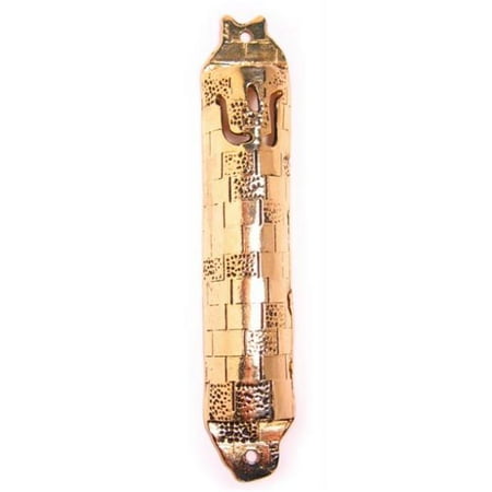 Judaica Kingdom AM-WWMG1-6 Metal Mezuzahs - Western Wall Gold Mezuzah by Aliza Green