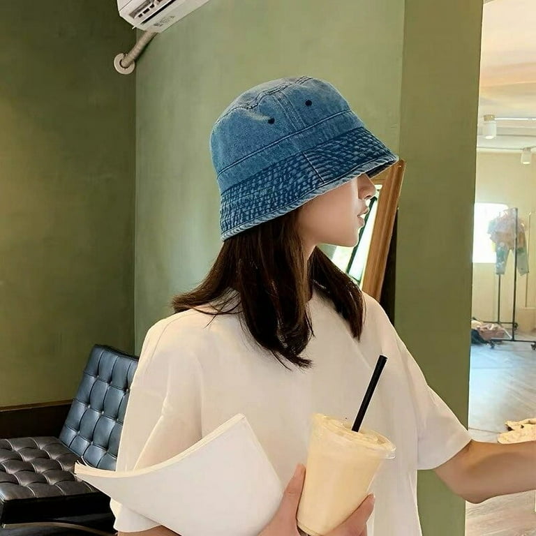 PIKADINGNIS New Fisherman Hat Panama Denim Bucket Hats Outdoor