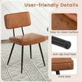 thumbnail image 6 of Costway Dining Chairs Set of 2 with PU Leather Cover Filled Sponge Waterfall Seats Brown, 6 of 9