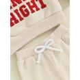 thumbnail image 7 of Toddler Baby Boy Girl Christmas Outfit Fuzzy Letter Print Waffle Sweatshirt and Drawstring Pants Set Fall Winter Clothes, 7 of 7