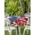 thumbnail image 2 of Outdoor Tablecloth with Umbrella Hole and Zipper, Red Gnomes Round Table Cloth 60 Inch Waterproof Tablecloth, Valentine Roses Love Leaves Pink Plaid Picnic Table Cover for Patio Camping, 2 of 7