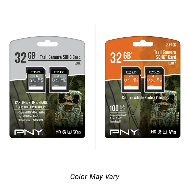 PNY 32GB Elite Class 10 U1 V10 SDHC Memory Card 2-Pack, 100MB/s