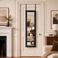 thumbnail image 3 of LIVIZA Full-Length Mirror Jewelry Cabinet with Hooks & Storage Shelves, Wall Door Mounted Jewelry Armoire Organizer,Black, 3 of 8