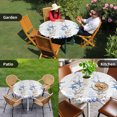 thumbnail image 4 of Starfish Round Tablecloth for 36-44 Inch Tables,Fitted Table Cover with Elastic Edge,Blue Ocean Coastal Coral Shell Nautical Boat Waterproof Outdoor Table Cloth Protector for Patio Garden Dinner, 4 of 9