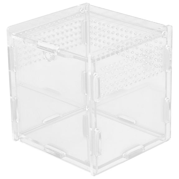 Niceauty Acrylic Reptile Feeding Box with Clear Walls and Vent Holes for Home Reptile Habitat