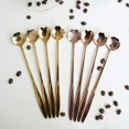 thumbnail image 5 of Cucharadita de mango largo de acero inoxidable, cuchara sopera, cuchara para helado de café, cuchara de postre portátil dura, juego de 4 oro rosa. JFHHH pequeña, 5 of 5