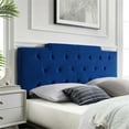 thumbnail image 2 of Pemberly Row Tête de Lit Capitonnée King/California King en Velours, Bleu Marine, 2 of 7