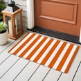 thumbnail image 5 of Burnt Orange Striped Large Area Rugs for Bedroom Living Room, Soft Non Slip Carpet Bedside Rug, Thanksgiving Orange White Stripes Rectangular Floor Cover Kitchen Accent Rug 2'x3' for Office, 5 of 9