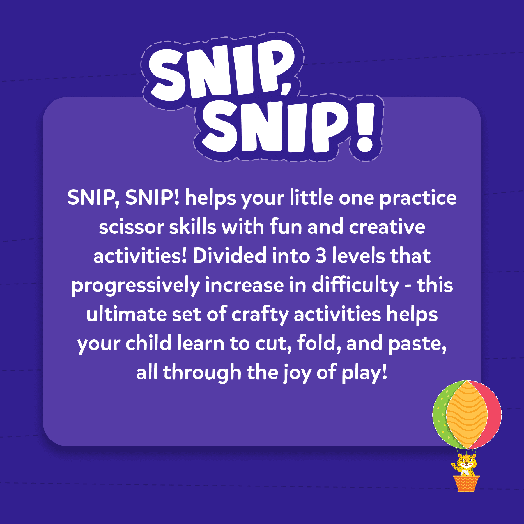 Skillmatics Snip, Snip! Scissor Skills Activity Book - Art & Craft Kit, 2 Child-Safe Scissors, 25 Fun Activities, Gifts for Girls & Boys Ages 3-7