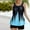 Blue, variant on qelini Tankini Tops for Women Plus Size Crew Neck Swim Top with Boy Bottom Print Swimwear Swimming Pool