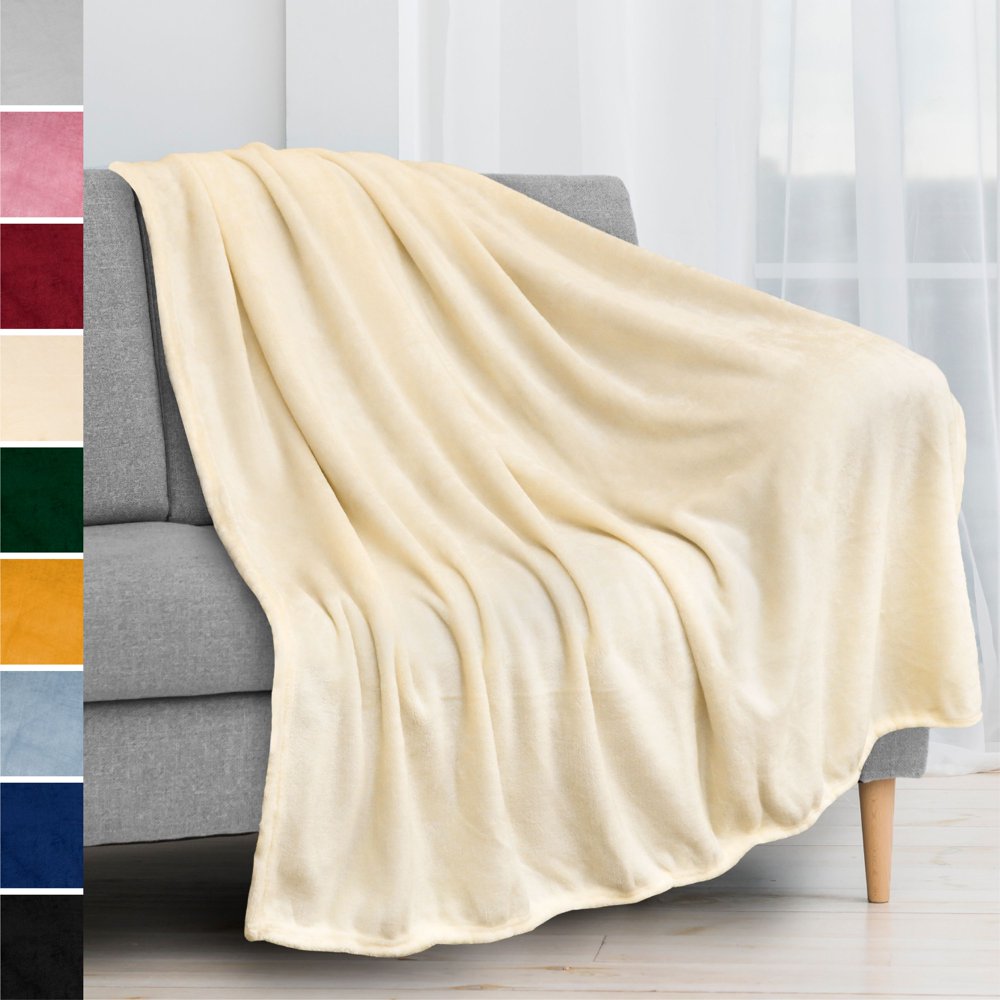 PAVILIA Fleece Blanket Throw Super Soft, Plush, Luxury Flannel Throw