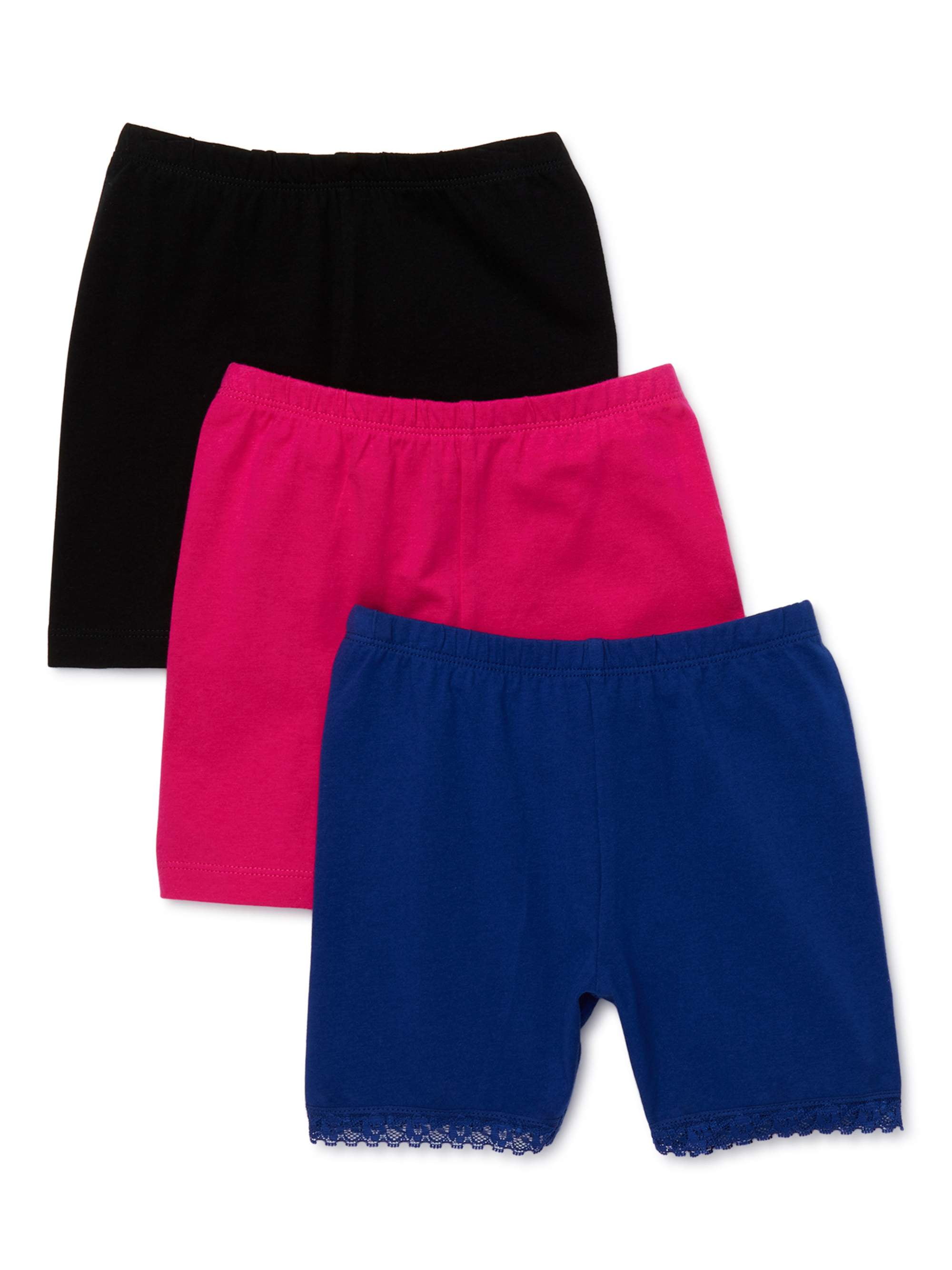 lace trim solid biker shorts