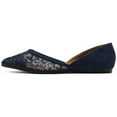 thumbnail image 2 of Ollio Women's Shoes Faux Suede Spangle Floral Lace Breathables Pointed Toe Ballet Flats F126, 2 of 6
