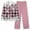 Pink, variant on VBTAPA Womens Christmas Pajama Sets Snowflake Plaid Print Long Sleeve Button Down Shirt Elastic Waist Wide Leg Pants Matching Pjs Sets Xmas Jammies Holiday Sleepwear Red XL