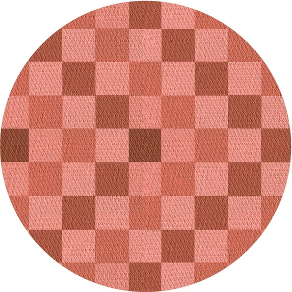 Ahgly Company Machine Washable Indoor Round Transitional Coral Orange Area Rugs, 5' Round