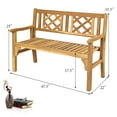 thumbnail image 2 of Costway Patio Outdoor Solid Wood Bench Folding Loveseat Chair Park Garden Deck Furniture, 2 of 12