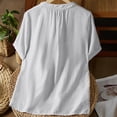 thumbnail image 5 of Embroidered Linen Tops For Women，Linen Shirts For Women Cotton Peasant Tops For Women Lightweight Breathable Shirts Embroidered Blouses For Women Spring 2026 Gauze Tops Linen Tunic Tops V Neck, 5 of 5