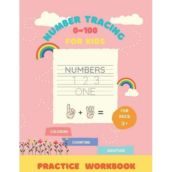 Number Tracing Workbook and Coloring: Learn to Counting: Practice for Kids with Pen Control, Line Tracing, Math skills a, (Paperback)