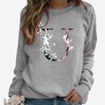 thumbnail image 2 of Pompotops Hiver Femmes Décontracté Manches Longues Hauts Dames Imprimé Chandail en Molleton Blouse Tee Chandail Liquidation, 2 of 4