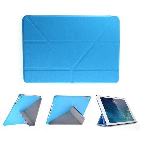 PU Leather Case for iPad Air / iPad 5 Slim Folding Stand Folio Cover fit iPad 9.7 Tablet Screen Cover (Blue)