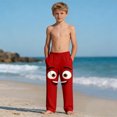 thumbnail image 4 of OGLCCG Beach Pants for Boys Funny Graphic Print Casual Summer Elastic Waist Vacation Pants with Pockets Wide Leg Loung Trousers 4-14 Years, 4 of 8