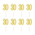 thumbnail image 1 of 10pcs Number 30 Cupcake Pick Glitter Paper Cake Stick Pick Topper Decor Cake Decorations(Golden), 1 of 1