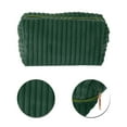 thumbnail image 4 of Unique Bargains 1 Pc Vertical Stripe Pattern Makeup Bag Dark Green, 4 of 5