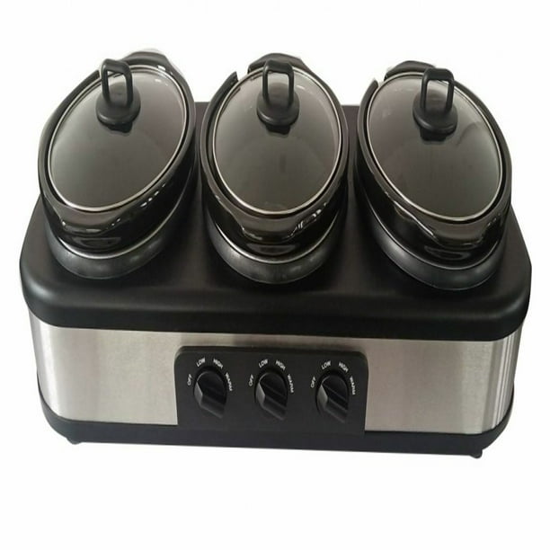 FRIGIDAIRE 3 x 2.5 Qt. Triple Slow Cooker StainlessSteel