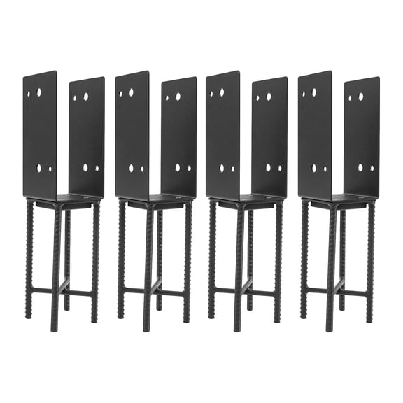 Concrete Post Anchor U-Shape Post Base Holder Post Base for Concrete Construction Ground Post Bracket Bases for Wood Gazebo Fences Deck (4, 3.5"x3.5")