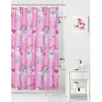 Mainstays Kids Rainbow Unicorns Coordinating Fabric Shower Curtain
