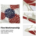 thumbnail image 5 of 4th of July Pillow Covers 18x18 Set of 2, Red Navy Blue Dahlia Floral Decorative Throw Pillows Linen Geometric Flower Modern Style Cushion Pillow Covers for Sofa Couch Outdoor Decor, 5 of 6