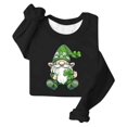 thumbnail image 5 of St. Patrick's Day Hoodie for Women Graphic Gnome Shamrock Print Crewneck Long Sleeve Soft Warm Fleece Lining Festive Holiday Gift Pullover, 5 of 5
