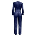 thumbnail image 6 of Riforla Casual Jumpsuit Long Sleeve Belted Sequin Jumpsuit Jumpsuits for Women Dark Blue M, 6 of 6