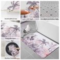 thumbnail image 6 of Pink Palm Tree Bath Mat 3 Piece Bathroom Rug Set, Forest Tropical Plants Flower Leaf Non Slip Bath Rug Contour Mat and Toilet Lid Cover, Absorbent Shower Mats Soft Bath Rugs and Mats Sets, 6 of 8