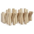 thumbnail image 1 of Wooden Wall Hook with 5 Hooks, Natural Wood, 37.1x16.5x4.4 cm, 1 of 5