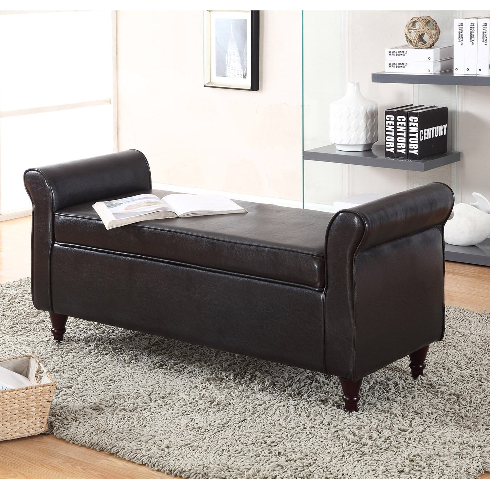 Milton Greens Stars Kassel Bonded Leather Indoor Storage Bench with