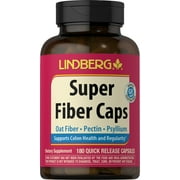 Super Fiber | 180 Capsules | Oat, Pectin, & Psyllium Supplement for Men and Women | by Lindberg