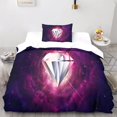 thumbnail image 2 of Diamond 2 Piece Bedding Set With 3d Luxury Duvet Cover - Microfiber Bedding Set With Zipper Closure Single, 2 of 5