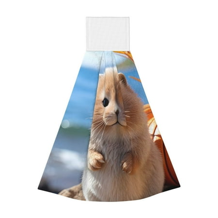

Wukai Cute Guinea Pig Sea Print Kitchen Towels Quick Dry Washcloths Coral Velvet Dishtowels Multipurpose Reusable Cloths Soft Tea Absorbent Cleaning Cloths