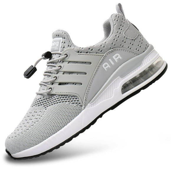 BOGOVER Chaussures de Marche pour Hommes Chaussures de Tennis de Course Antidérapantes Baskets à Coussin d'Air Légères Respirantes pour le Jogging de Tennis (Gris, Numérique_6.5)