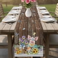 thumbnail image 4 of Farmhouse Floral Pig Table Runner 72 Inches, Spring Sunflowers Butterfly Brown Bed Runner Dresser Scarves Tabletop for Indoor Outdoor Parties/Ceremony/Banquet, 18" x 72", 4 of 9