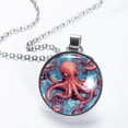 thumbnail image 2 of Octopus Glass Design Circular Pendant Necklace - Womens Necklaces, 2 of 5