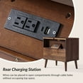 thumbnail image 5 of Wood End Table 2 Pieces with Drawer Open Shelf Charging Station Modern Table Living Room Walnut, 5 of 7